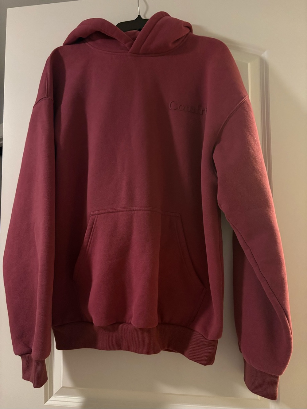 Comfort Oversized Crewneck Hoodie Sweater - Maroon